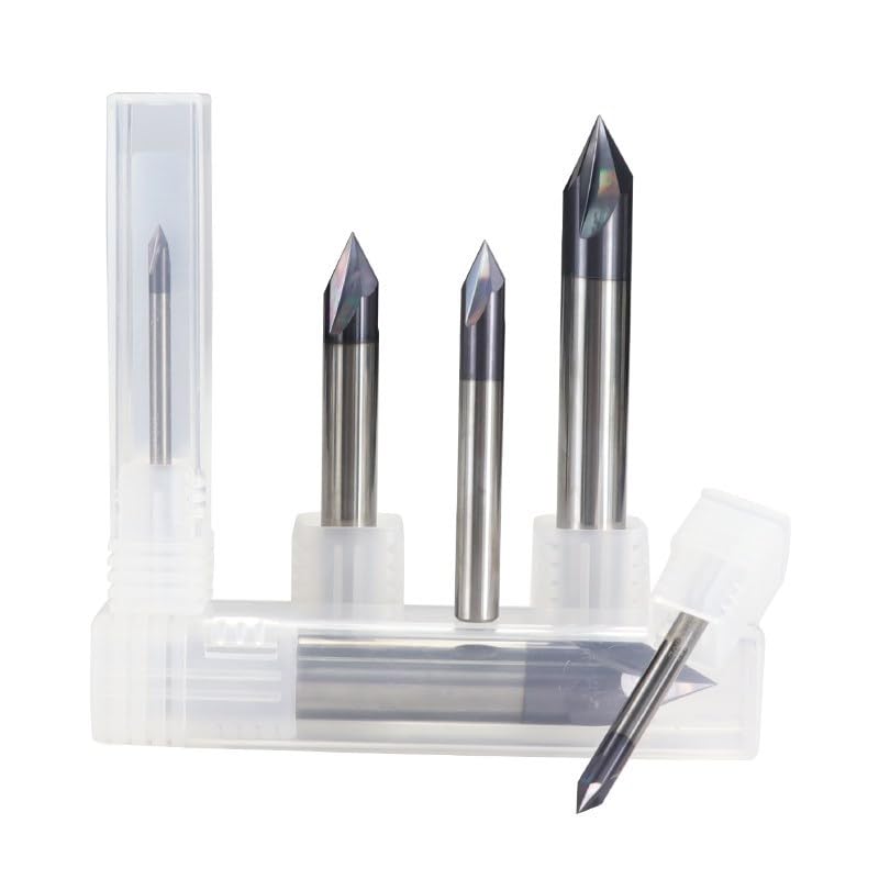 Frez fazowania z węglika spiekanego do gratowania krawędzi V Grove Router Bit 3 flety CNC End Mill,12xP12x75Lx120d