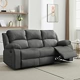 GNMLP2020 Reclining Loveseat Sofa Leather Recliner Sofa 3 Seater Couch for Living Room, Home Theater Seating(3 Seat,Grey)