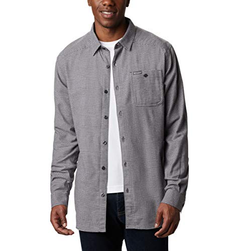 Columbia Men's Cornell Woods Flannel Long Sleeve Shirt, Grey Houndstooth, XX-Large