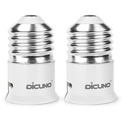 DiCUNO 2-Pack E27 a B22 Socket Converter Socket Adapter Adattatore di base per lampada di alta qualità per lampadine a LED, incandescenza e CFL
