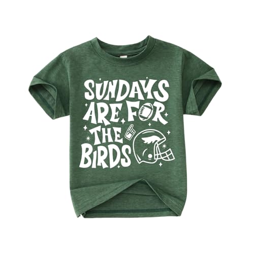 Toddler Football Shirt Boy Girl Sundays are for The Birds Football Fans T-Shirt Kids Sports Lover Short Sleeve Tops