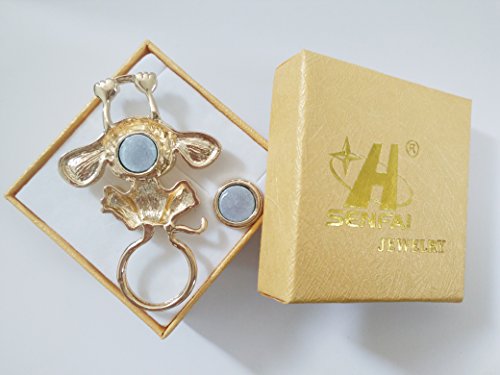 Image of Lovely Magnetic Reading Glasses Holder Clip Multi-Function Monkey Pin Brooch /Necklace (Rose Gold Brooch)