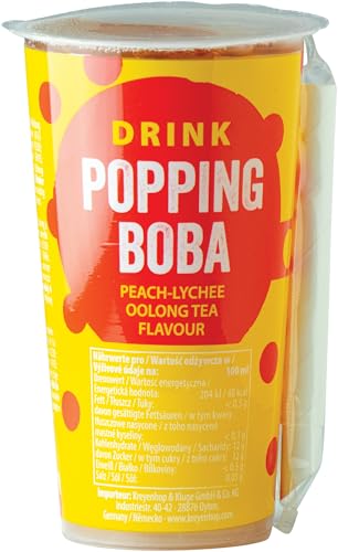 OBOBA Popping Boba Drink, Peach und Lychee Oolong - 1 x 425ml