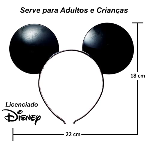 Kit 10 Tiaras de Orelhas Mickey ou Minnie para Festa Aniversário Infantil Lembrança (Mickey)