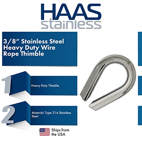 3/8" Heavy Duty Stainless Steel Wire Rope Thimble #TOP2