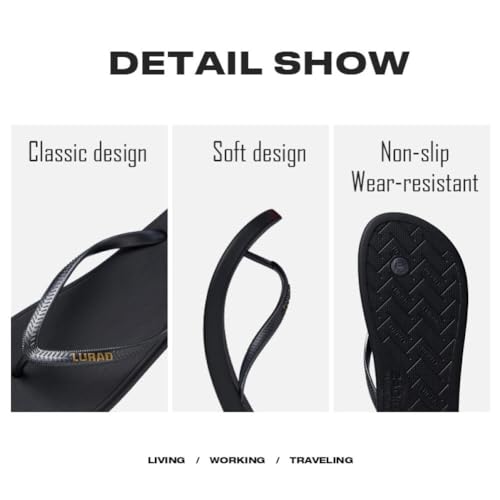 صندل فليب فلوب مسطح للنساء من جوديرن، صندل فليب فلوب رفيع رفيع للنساء، صندل ثونغ مسطح خفيف الوزن ومريح للمشي والتسوق، صندل صيفي للشاطئ سريع الجفاف - 37/38 EU