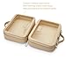 ETOILE - Small Twin Cosmetic Case Beige - Dual Compartment Cosmetic Beauty Organizer & Toiletry Case