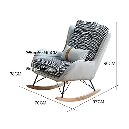 Waeyz Modern Rocking Chair, Uplostered Rocker Armchair For Baby Nursery, Glider Chair For Living Room, Bedroom, Lazy Fabric Leisure Recliner (Color : Style1, Size : 70 * 97 * 90Cm) #TOP2