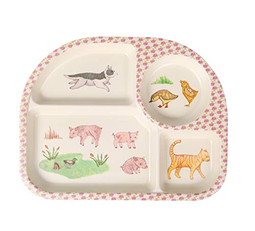 Shopwithgreen 7Pcs/Set Bamboo Kids Dinnerware Set - Children Dishes - Food Plate Bowl Cup Spoon Fork Set Dishware, Cartoon Tableware, Dishwasher Safe Kids Healthy Mealtime, Bpa Free #TOP2