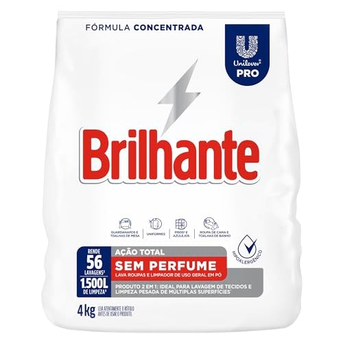 Detergente em PĂł Brilhante Sem Perfume 4kg Detergente em PĂł Brilhante Sem Perfume 4kg