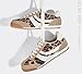 LUCKY STEP Women's Fashion Sneakers Thin Sole Lace up Tennis Shoes Lightweight Walking Running Gym Workout Classic Retro Footwear Anti Slip Trainers(Leopard,9 B(M) US)