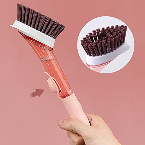 Cenbee Soap Dispensing Dish Brush With 4 Replaceable Heads, Updated No Leaking Soap Dish Scrubber Soap Dispenser, Kitchen Dish Brush With Soap Dispenser For Pot Pan Sink Cleaning(Blue) #TOP3