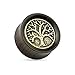 Produktbild BlackAmazement Ebenholz Messing Flesh Tunnel Plug Piercing Lebensbaum Tree of Life Herren Damen (16 mm - 1 Stück)