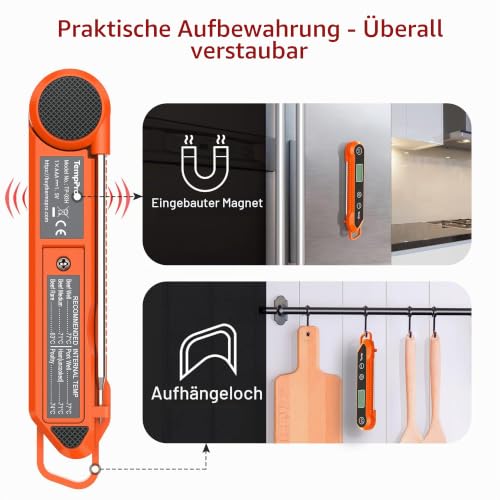 Foto von TempPro Fleischthermometer IPX6 Wasserdicht 0.5°C Präzise Grillthermometer