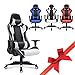 Gaming Footrest Racing Komputerowe Biuro Ergonomiczne Ciało biurkowe z Footrest Racing Executive Swivel Chair Regulowany Rolling Task Flesh (Biały)