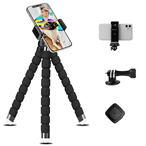 Fotopro Phone Tripode Flexible, 360°Mini Tripode Ligero con Control...
