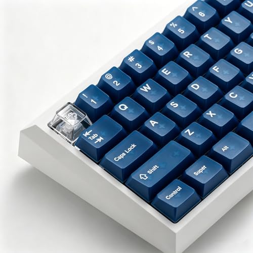 Touches clavier mécanique transparent bleu mat pour personnaliser votre bureau de télétravail
