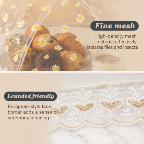 Image of HASTHIP Foldable Food Cover 80x80cm Mesh Canopy | Insect Protection, Removable Washable Top, Breathable Airflow For Picnics, Camping, BBQs, And Kitchens