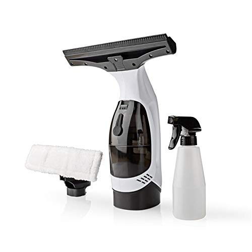 Ex-Pro 20W Cordless Window Vacuum Cleaner with 150ml Water Tank, Spray Bottle & Microfibre Wiper, for Windows, Mirrors, Tiles, Shower Screens, Cars, and More - White