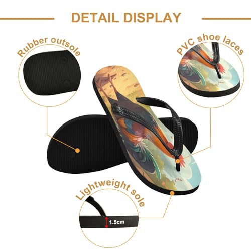 STAYTOP Ranch Rooster Flip Flops Sandals of Men's & Women's,Sandals Beach Slippers Shower Slides2