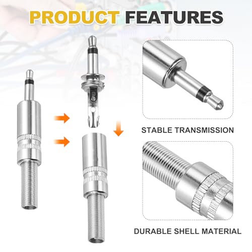MECCANIXITY 20 Pcs 1/8" TS Audio Male Plug miniatura 3