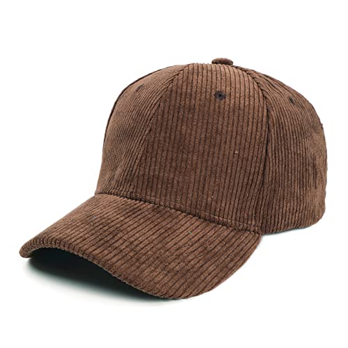 Generisch 2025 Masculino Femenino Neutral Verano Sólido Gorras de Béisbol Pana Visera Ajustable Sombrero Gorra Snapback para Hombre, café, talla única
