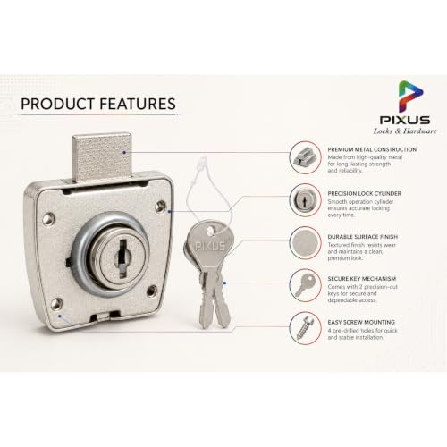 Image of Butterfly Multipurpose Lock for Cupboard |Chrome Finish (Set of 1)