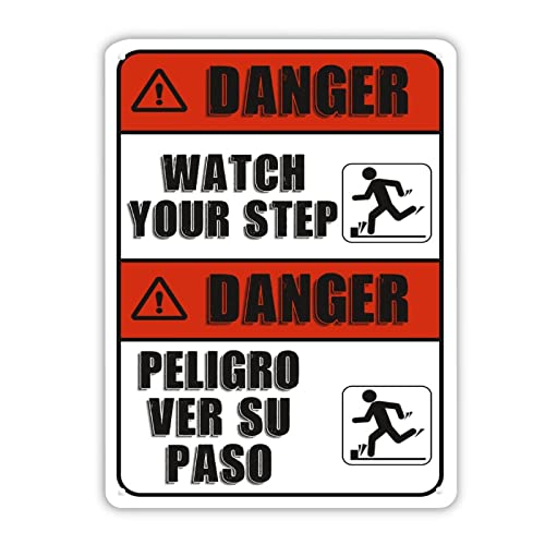 Panneau en métal d'avertissement Danger Watch Your Step résistant à l'eau - 2