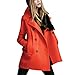 Produktbild TEBAISE Faux Wollmantel Damen Zweireiher Revers Windjacken 2019 Herbst Winter Frauen Umlegekragen Trenchcoat Elegant Outwear Lange Coat Lässige Schlank Parka Schwarz Winterjacke Cardigan
