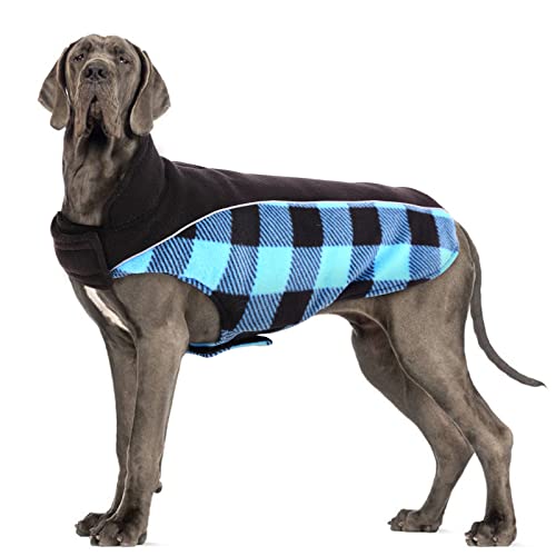 Hundemantel Winter, Wintermantel Hund mit Wasserdicht Gefüttert und Geschirrloch XS-3XL, Wende Hunde Jacke Warm Hundejacke für Kleine Mittel und Grosse Hunde (Blau, 2XL) Cover