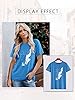 Dresswel Women Peace Dove Feather Graphic Print T-Shirt Crew Neck Short Sleeve Tee Shirts Summer Tops(3A-Lake Blue,L) #2