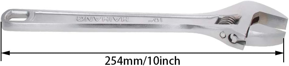 Auniwaig 10-Inch Adjustable Wrench,Nickel-plated,High Carbon Steel 1pcs