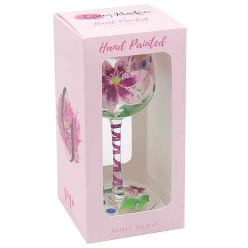 Lesser & Pavey Lynsey Johnstone Pink Lilies Wine Glass for Home Kitchen, Restaurant & Parties, 8.5 cm (width) x 22.5 cm (height) - Image 2