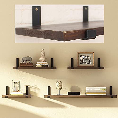 Support d'étagère en métal noir mat, équerre vintage rétro de qualité