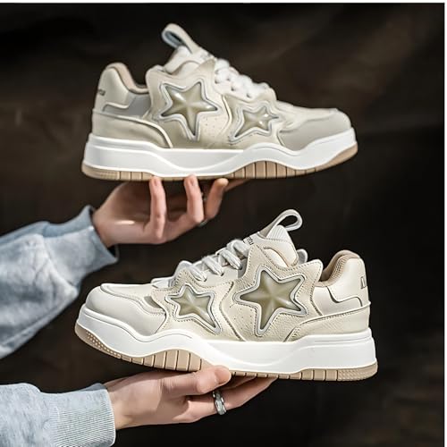 Women Y2K Platform Sneakers, Star Patch Chunky Trainers, Trendy Retro 3D Charm Streetwear Casual Height Boost Lightweight Teens4