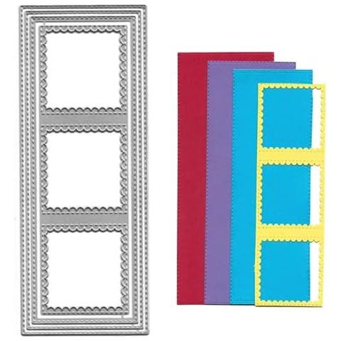 Rectangle Sqaure Frame Metal Die Cuts Long Frame Square Christmas Card Cutting Dies Cut for DIY Craft Handmade Embossing Scrapbooking DIY Card Crafts Making Cover