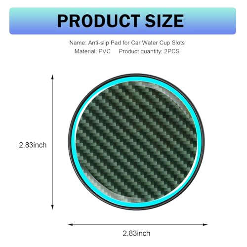 2 Posavasos Luminosos para Auto Carbon Fiber 2.83" miniatura 2