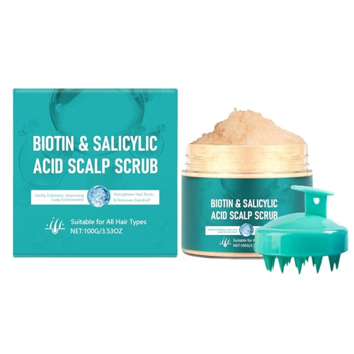 Peeling du cuir chevelu | Volume nettoyant apaisant pour cheveux | Gommage nettoyant en profondeur du cuir chevelu 100g avec brosse de massage | Soin rafraîchissant contre les résidus graisseux équili