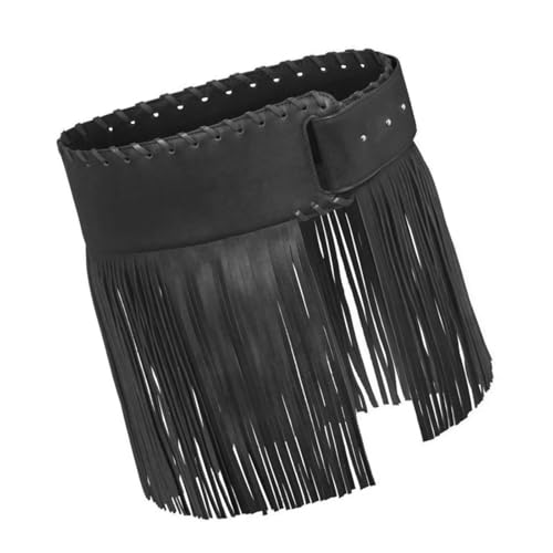 Ceinture corset à franges en cuir PU noir pour sublimer une robe de mariée ou de soirée