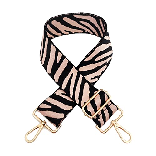 Beacone Wide Zebra Pattern Purse Bag Strap Replacement Adjustable Crossbody Handbag Purse Strap Handbag Strap Extender, Light Pink, One size