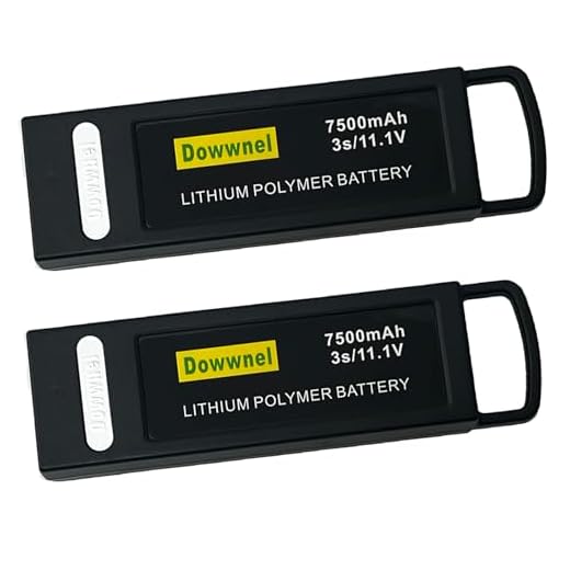 Dowwnel 7500mAh 11.1V 3S High Capacity LiPo Battery, Extra Flight Time Drone Battery for YUNEEC Q500 / Q500+ / Q500+PRO / Q5004K / Yuneec Q500 4K Typhoon G RC Dr Quadcopter -2Pcs Black