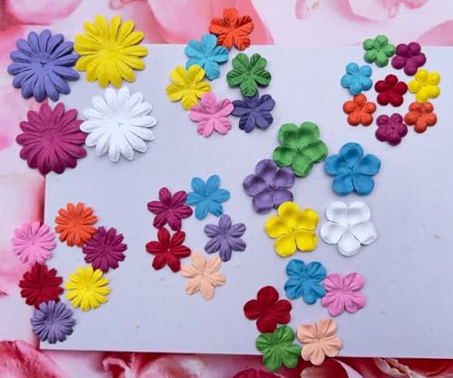 Fleurs en papier de mûrier pour scrapbooking et déco de mariage - 4