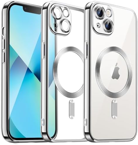 JETech Galwanizowane Etui do iPhone 13 6,1 Cala, Obiektyw Aparatu Pełna Ochrona, Kompatybilny z MagSafe Bezprzewodowy Ładowanie, Odporny na Wstrząsy Case z Miękka z TPU (Zielony)