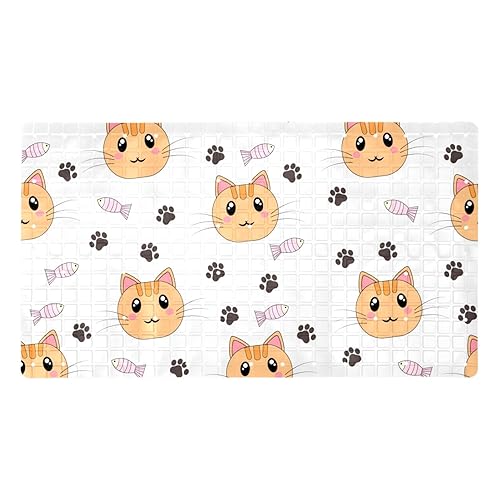 Tapis de bain antidérapant douche avec ventouses chat mignon - 2