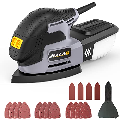 Ponceuse Vibrante 220W - JELLAS 13000 tours minute Ponceuse Triangulaire avec Ramassage de...