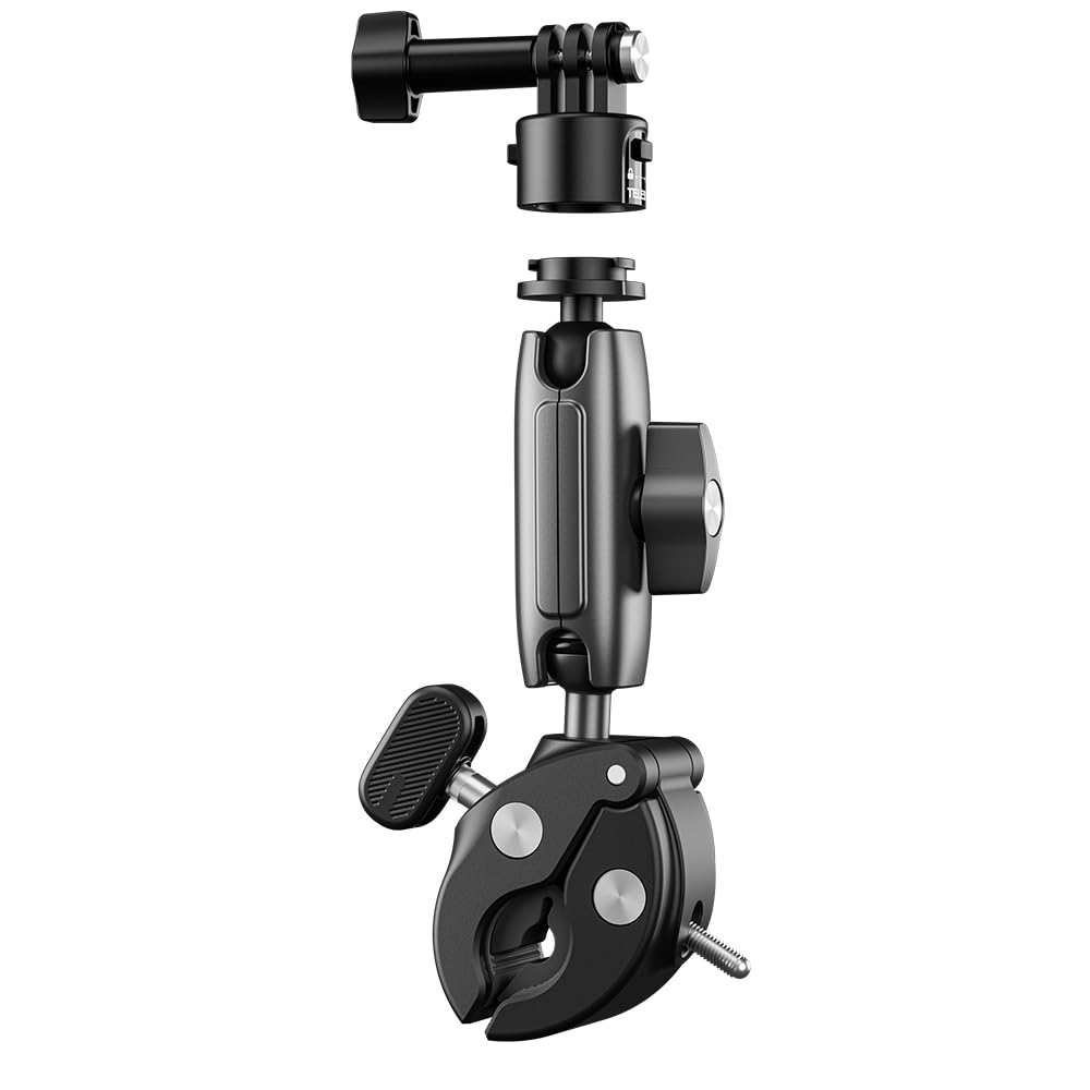 Camera Clamp Mount Bike Motorcycle Handlebar Holder, 360 Ball Joint Bicycle Cycling Tube Bar Attach Suitable for GoPro Hero 13 12 11 Insta360 X3 X4 Ace Pro DJI Action 3 4 Osmo Pocket 3 Accessories (B0B99CWCW2) Amazon Price History, Amazon Price Tracker