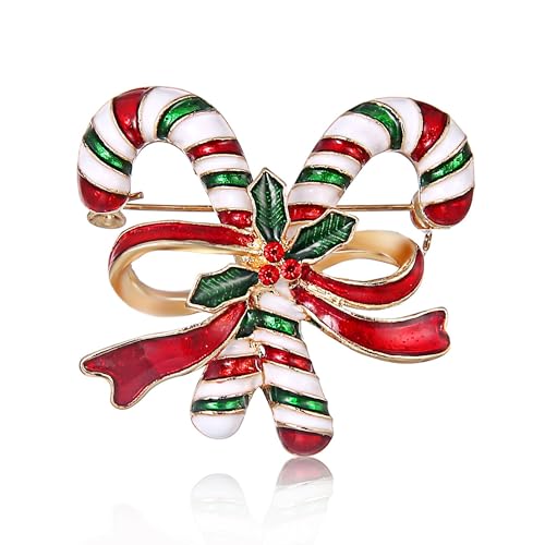 GFM® Broche de Noël Bonhomme de Neige Père Noël Clochettes Couronne - (BRCH-CHRIS-D/E), Small, Métal, Cristal