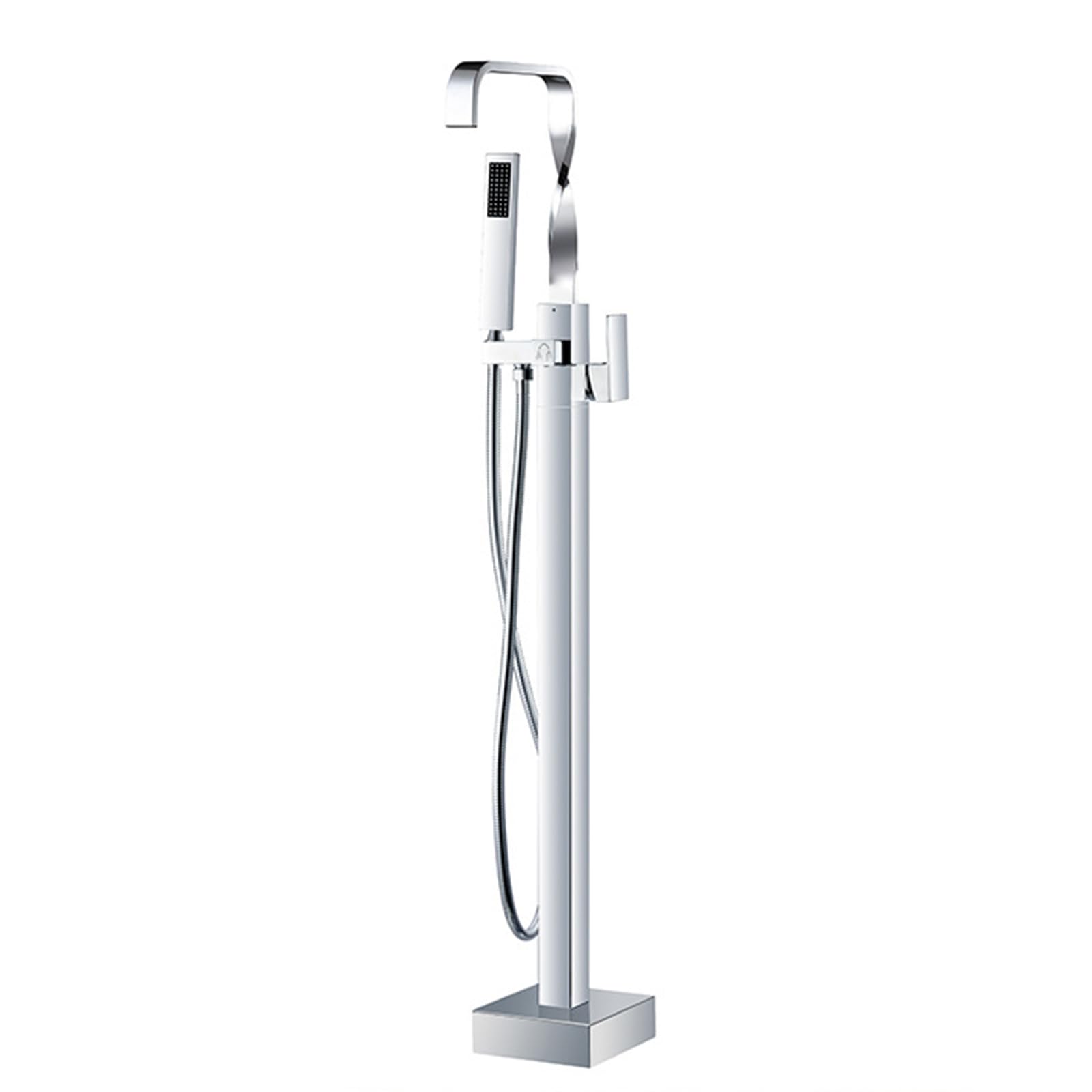 Robinet de baignoire cascade doré mitigeur sur pied design moderne pour salle de bain