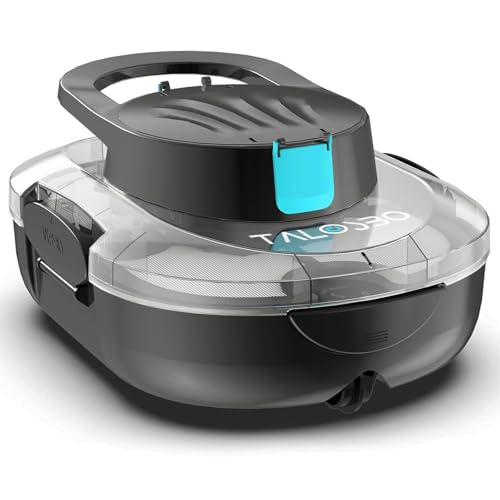 2026 TALOSBO S1 Pro Cordless Pool Cleaner – Dual Motor Suction, 120-Min Runtime, Fast Charging, Large-Capacity Filter Basket & Smart Self-Parking for Above-Ground Pools Obsidian