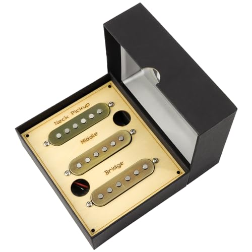 Ogdni Alnico 5 Strat Pickup シングル コイル ピックアップ ギター ネック/ミドル/ブリッジ ピックアップ クリーム Strat Squier エレキギター用 (ホワイト)